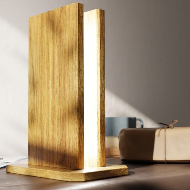 Aurora Wooden Desk Lamp