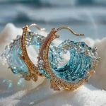 Ocean Wave Necklace, Ring & Earrings Set | Light Luxury Beach Vacation Jewelry BD