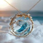 Ocean Wave Necklace, Ring & Earrings Set | Light Luxury Beach Vacation Jewelry BD