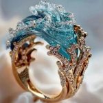 Ocean Wave Necklace, Ring & Earrings Set | Light Luxury Beach Vacation Jewelry BD